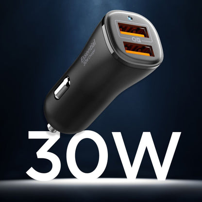 Spigen EV302 Essential Car Charger, 30W, 3A, 2 x USB-A, Black