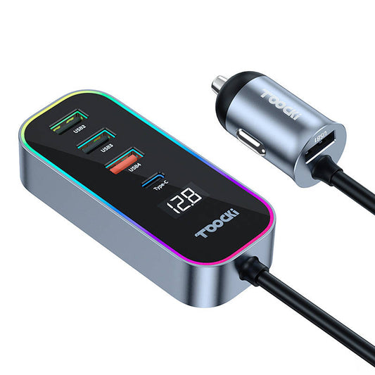 Toocki Car Charger 4A+1C, 105W, 3A, 1 x USB-C - 4 x USB-A, Black TCC4A 1C-XC0G TCC4A 1C-XC0G 