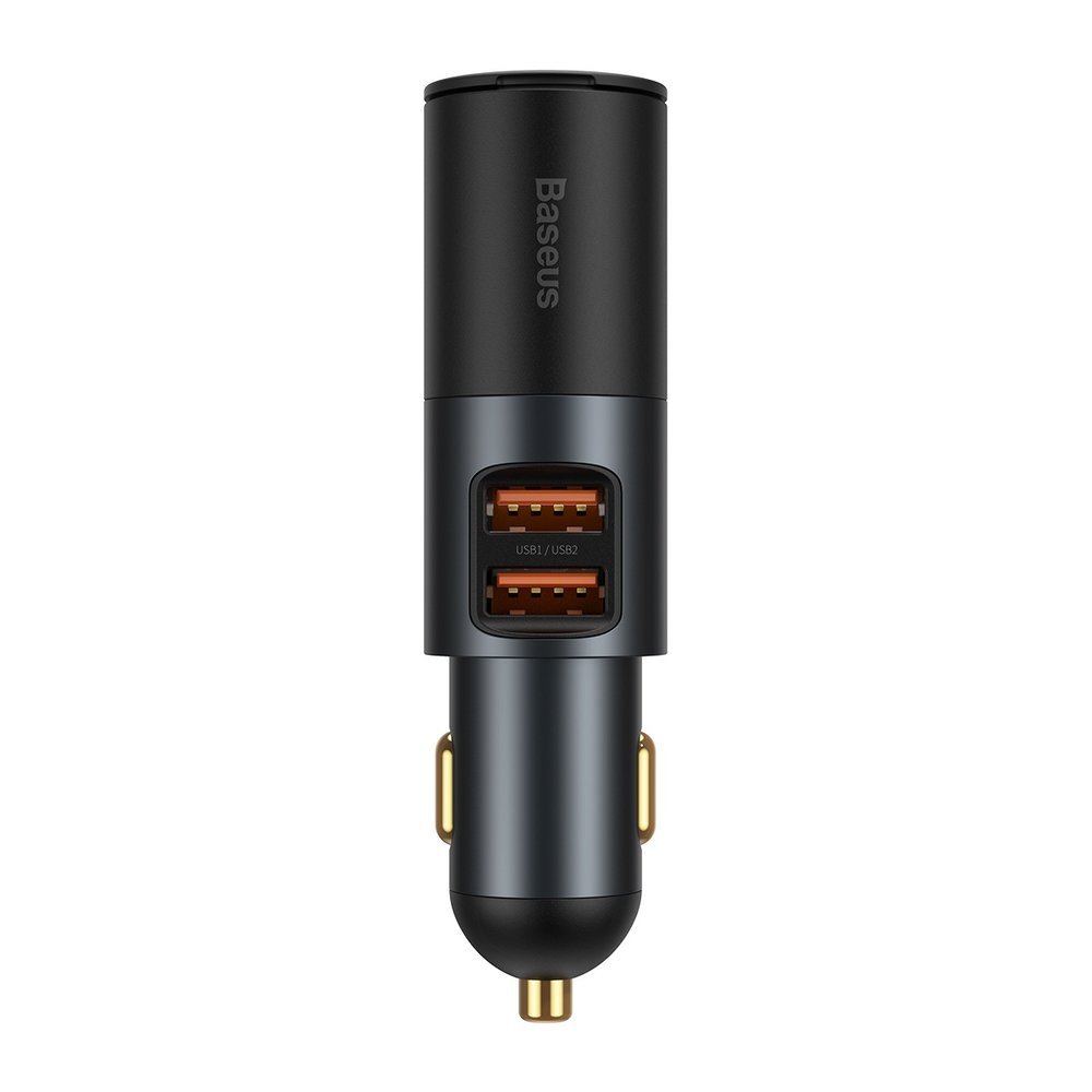 Baseus Share Together Car Charger, 120W, 3A, 1 x Cigarette Lighter Extension - 2 x USB-A, Black CCBT-D0G 