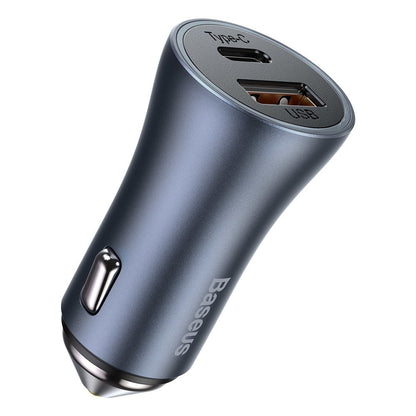 Baseus Golden Contactor Pro Car Charger, 40W, 3A, 1 x USB-A - 1 x USB-C, Gray CCJD-0G