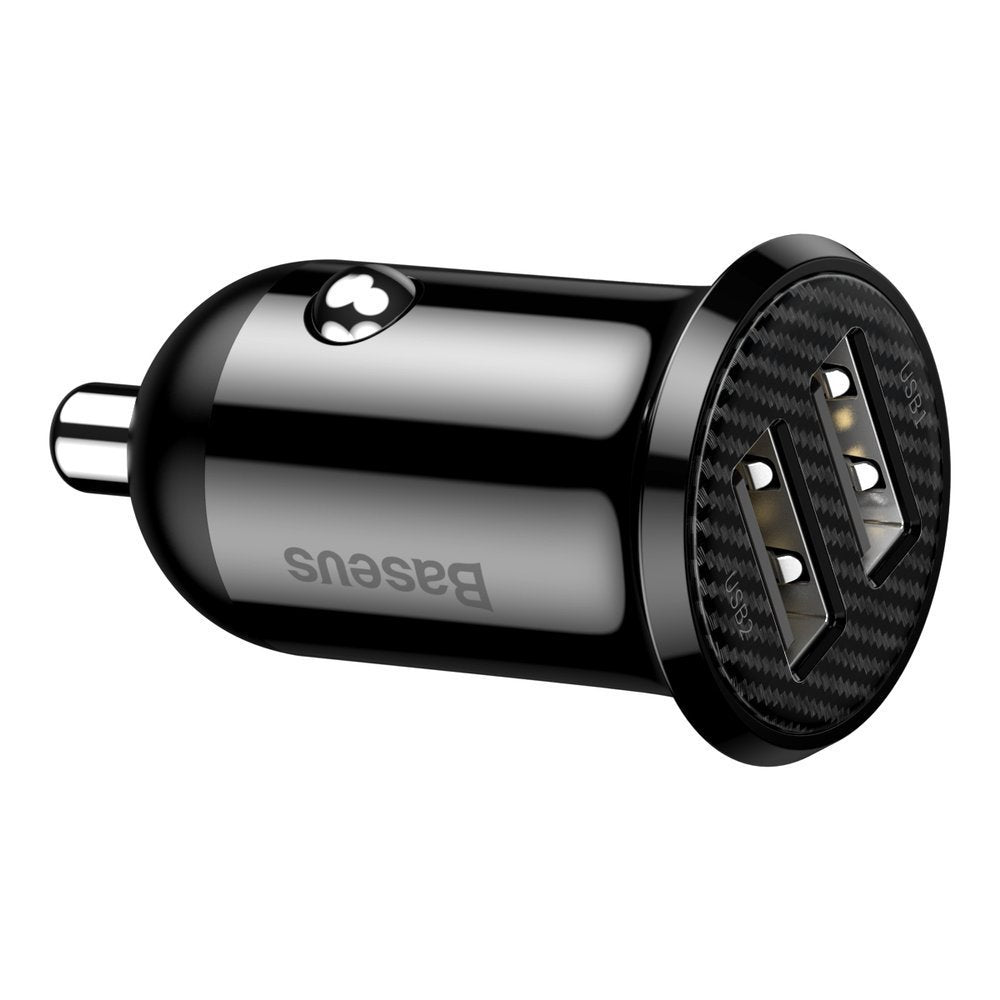 Baseus Grain Pro Car Charger, 24W, 2.4A, 2 x USB-A, Black CCALLP-01