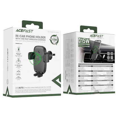 Acefast D48 Wireless Car Charger, 15W, 1.67A, Black