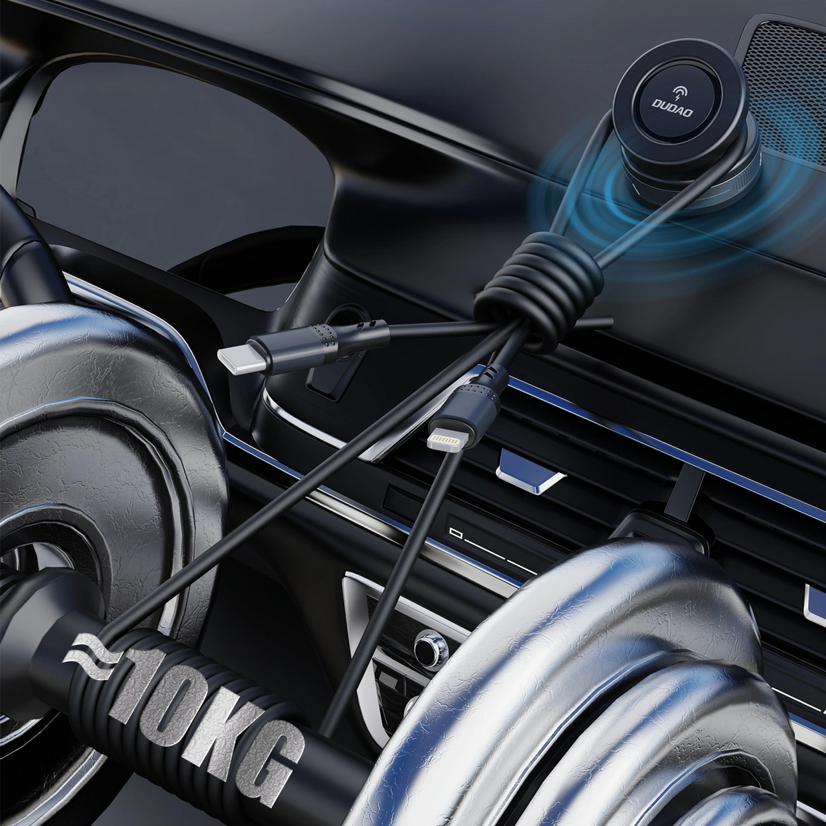 Dudao F24Max Wireless Car Charger, 15W, 1.67A, Black