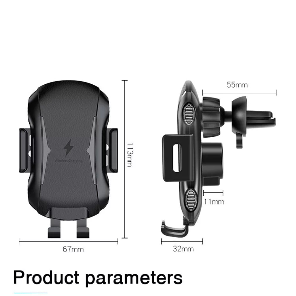Techsuit CAPD032 Premium Wireless Car Charger, 10W, 1.1A, Black