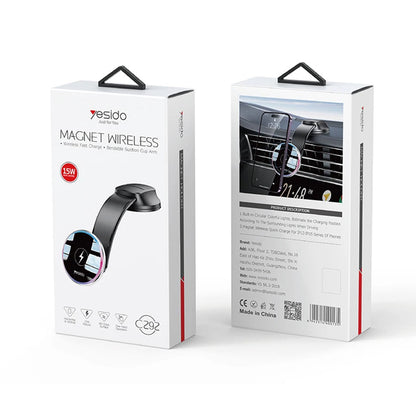 Yesido C292 Wireless Car Charger, 15W, 1.67A, Black