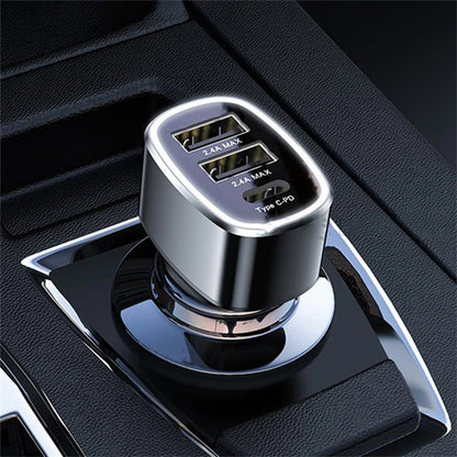 Yesido Y47 Car Charger, 49W, 3A, 2 x USB-A - 1 x USB-C, Black