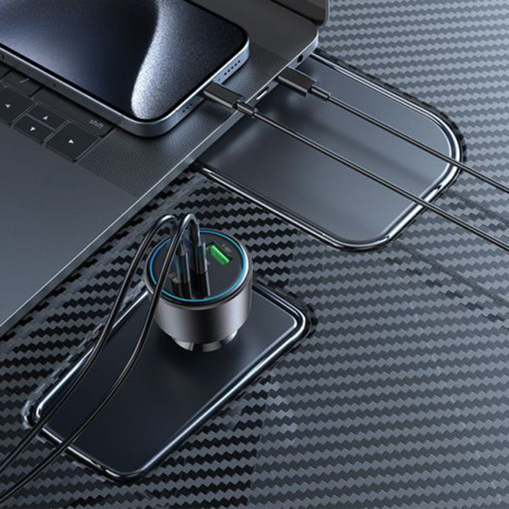 Yesido Y59 Car Charger, 200W, 5A, 1 x USB-A - 2 x USB-C, Black