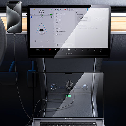 Yesido Y65 Car Charger, 100W, 5A, 1 x USB-A - 1 x USB-C, Black