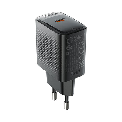 Acefast A104 Network Charger, 25W, 3A, 1 x USB-C, Black