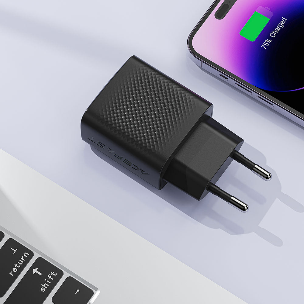 Acefast A104 Network Charger, 25W, 3A, 1 x USB-C, Black