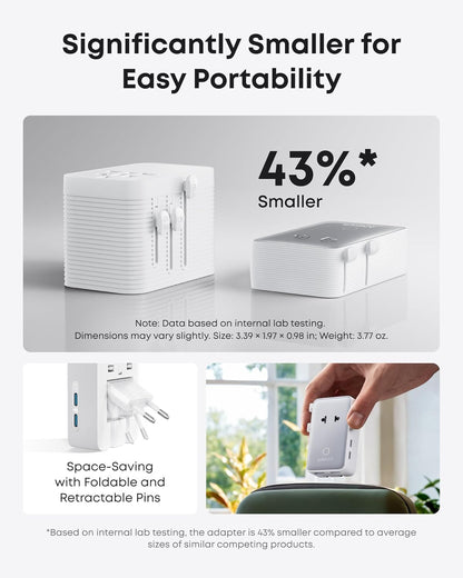 Anker Nano Travel Network Charger, 20W, 3A, 2 x USB-A - 2 x USB-C, White A9215H21