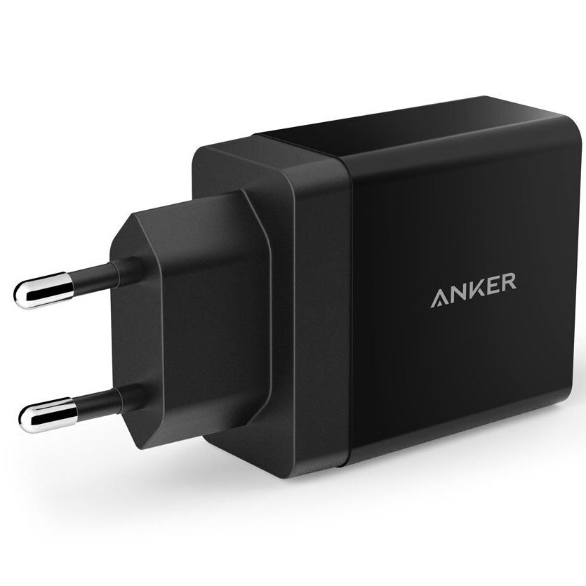 Anker PowerPort Network Charger, 24W, 2.4A, 2 x USB-A, Black A2021L11