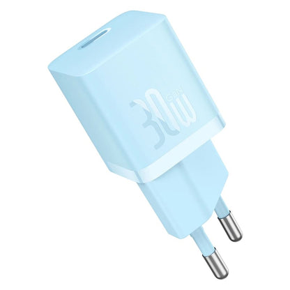 Baseus GaN Mini 1C Network Charger, 30W, 3A, 1 x USB-C, Blue CCGN070603