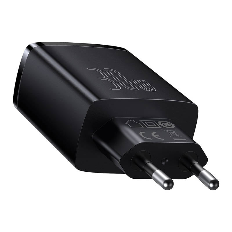 Baseus Compact Network Charger, 30W, 3A, 1 x USB-C - 2 x USB-A, Black CCXJ-E01