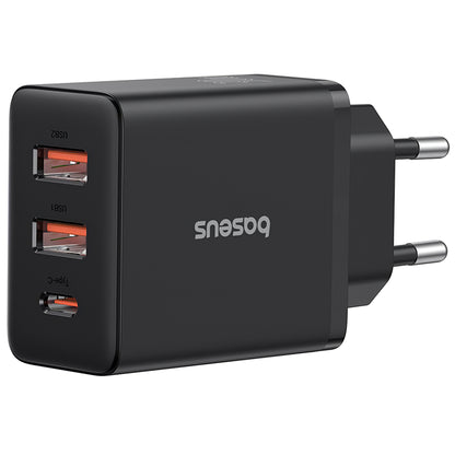 Baseus Cube Network Charger, 30W, 3A, 1 x USB-C - 2 x USB-A, Black P10111402113-00