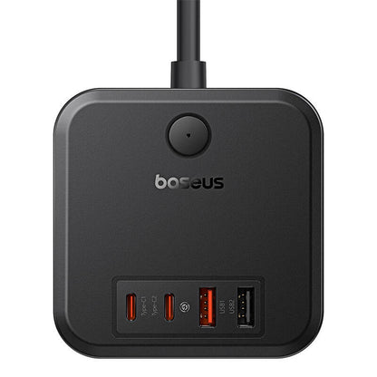 Baseus PowerCombo Cube Network Charger, 4000W, 3A, 3 x Schuko - 2 x USB-A - 2 x USB-C, Black E00066400117-00