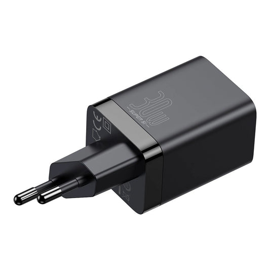 Network Charger Baseus Super Si Pro, 30W, 3A, 1 x USB-A - 1 x USB-C, Black CCSUPP-E01