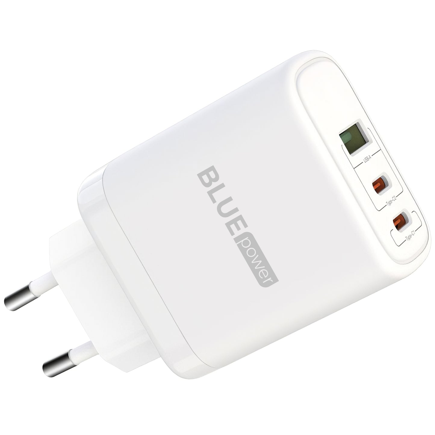 Network Charger with USB-C Cable BLUE Power BPCE04, 65W, 3.25A, 1 x USB-A - 2 x USB-C, White