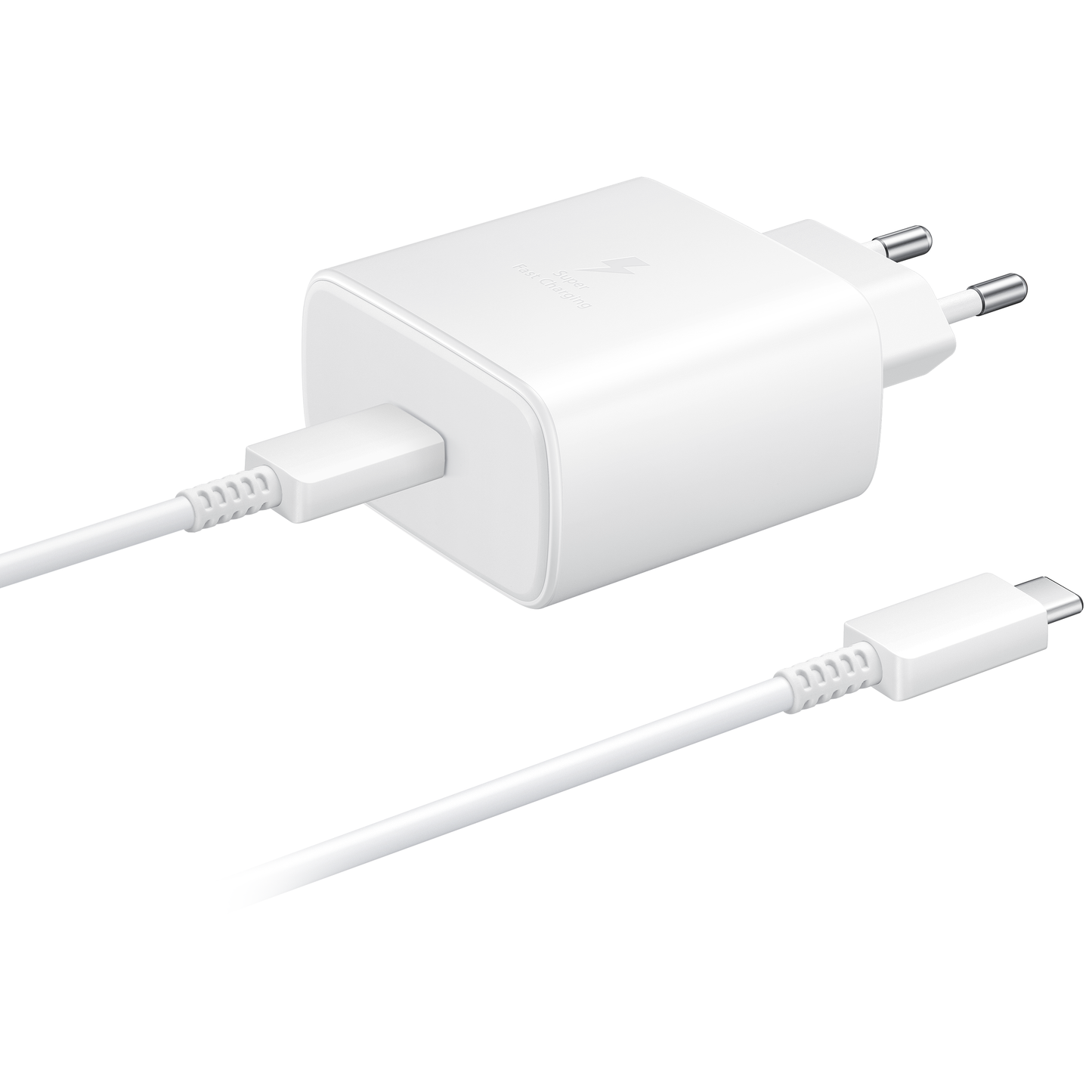 Network Charger with USB-C Cable Samsung EP-TA845 + DW767JWE, 45W, 4.05A, 1 x USB-C, White GP-PTU020SOFWQ