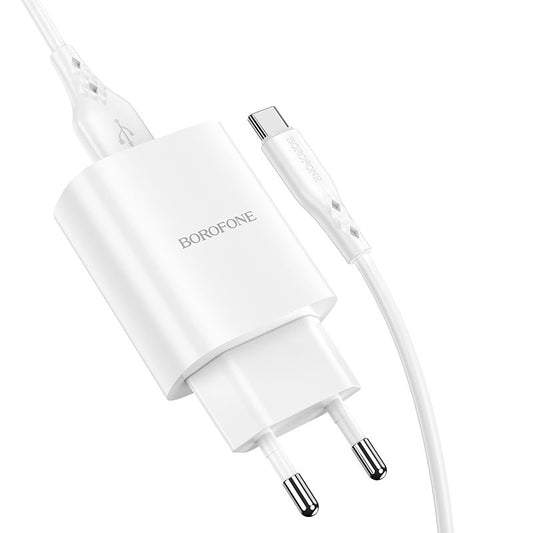 Borofone BN1 USB-C Cable Charger, 10W, 2.1A, 1 x USB-A, White