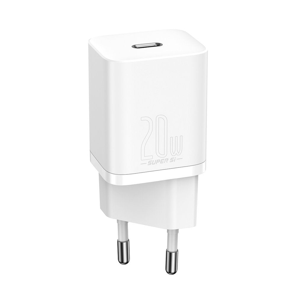 Network Charger with Lightning Cable Baseus Super Si, 20W, 3A, 1 x USB-C, White TZCCSUP-B02