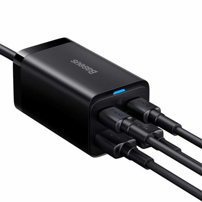 Network Charger With USB-C Cable Baseus GaN3 Pro, 65W, 3A, 2 x USB-A - 2 x USB-C, Black CCGP040101