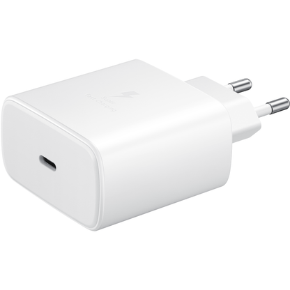 Network Charger with USB-C Cable Samsung EP-TA845 + DW767JWE, 45W, 4.05A, 1 x USB-C, White GP-PTU020SOFWQ