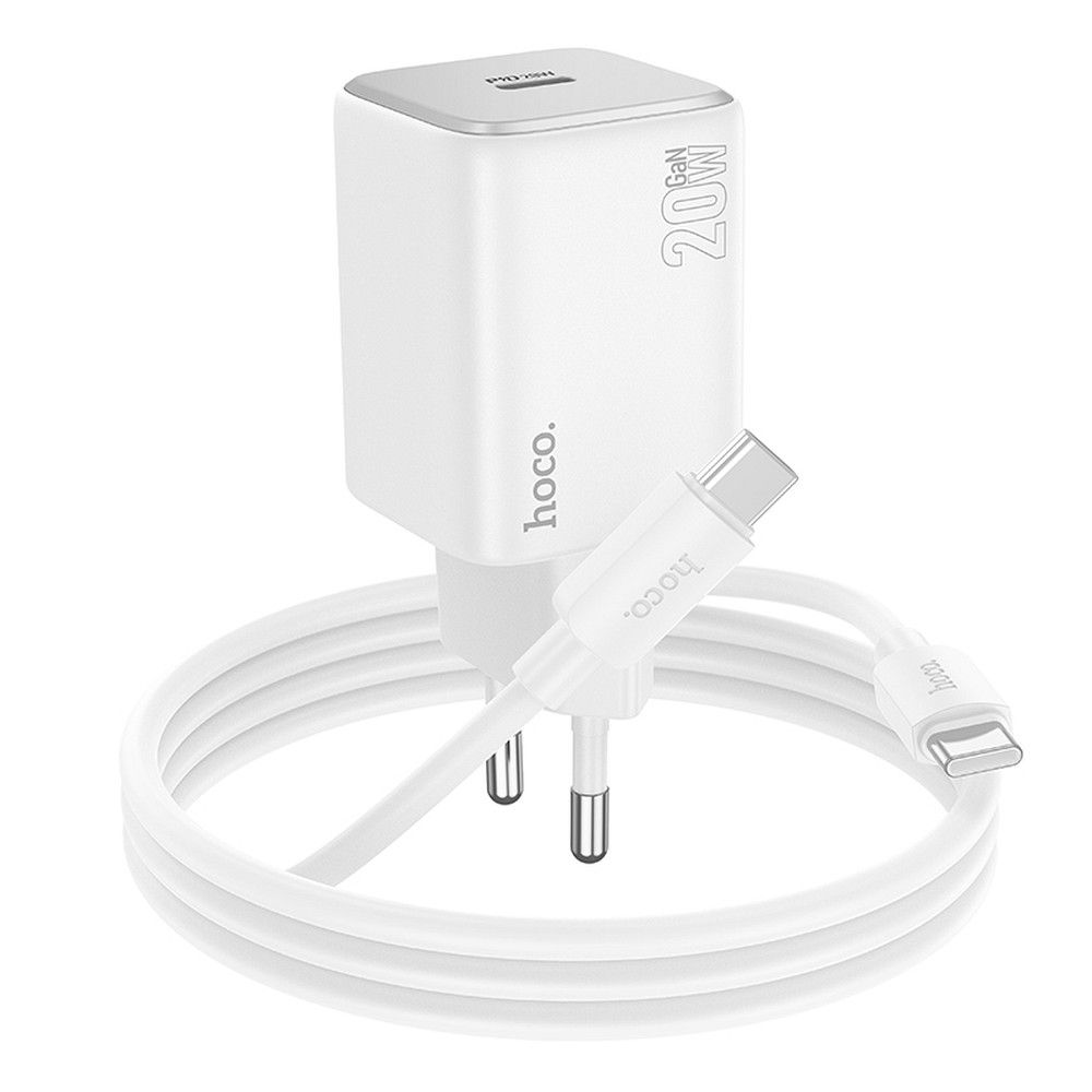 HOCO N40 USB-C Cable Charger, 20W, 3A, 1 x USB-C, White