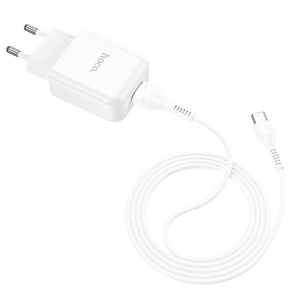 HOCO N2 USB-C Cable Charger, 10W, 2.1A, 1 x USB-A, White