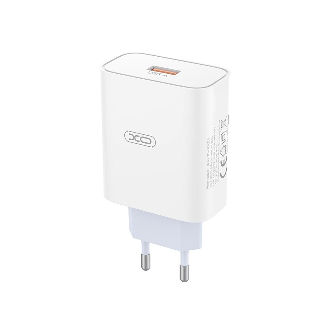 Network Charger with USB-C Cable XO Design L164, 30W, 1 x USB-A, White