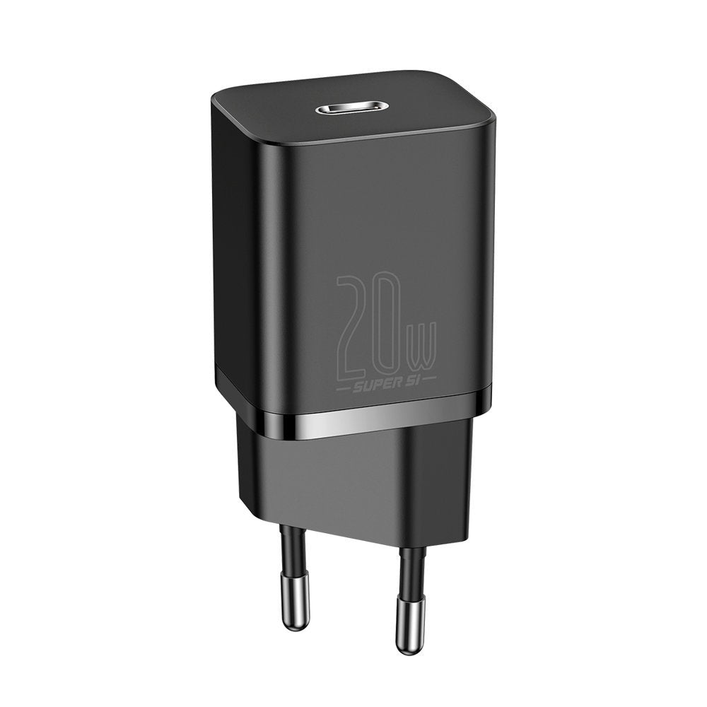 Network Charger with Lightning Cable Baseus Super Si, 20W, 3A, 1 x USB-C, Black TZCCSUP-B01