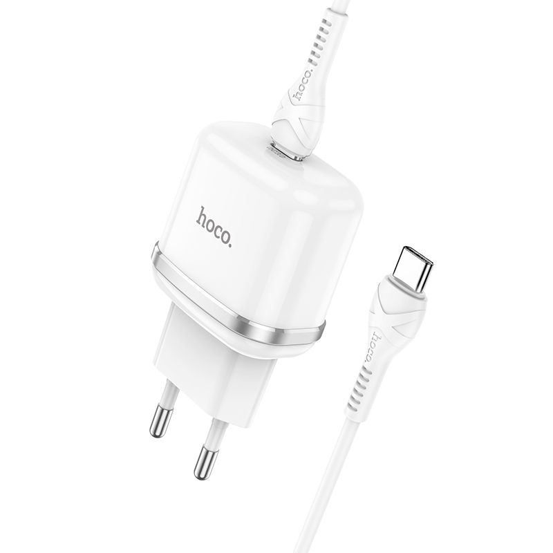 HOCO Victorious N24 USB-C Cable Charger, 20W, 3A, 1 x USB-C, White