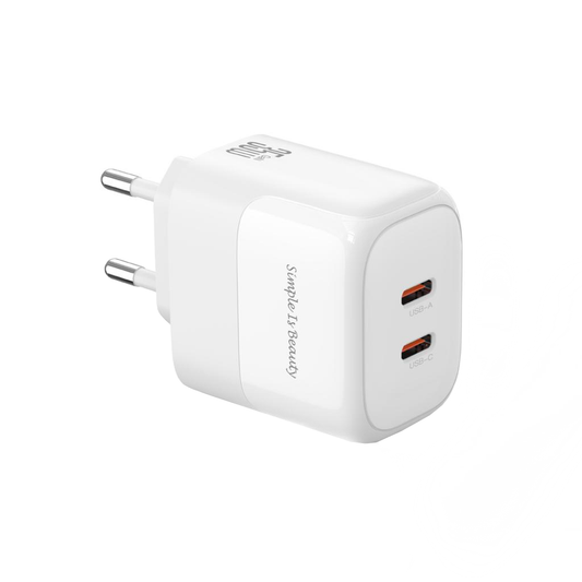 Network Charger with USB-C Cable XO Design L140, 35W, 3A, 2 x USB-C, White