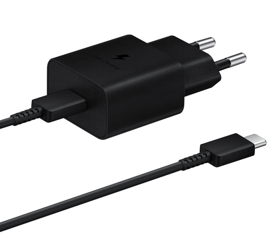 Samsung USB-C Network Charger with USB-C Cable, 15W, 2A, 1 x USB-C, Black EP-T1510XBEGEU