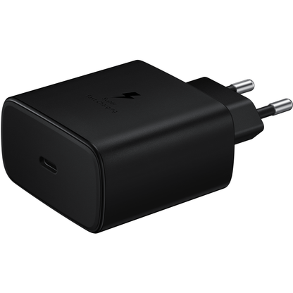 Network Charger With USB-C Cable Samsung EP-TA845 + DA705BBE, 45W, 4.05A, 1 x USB-C, Black