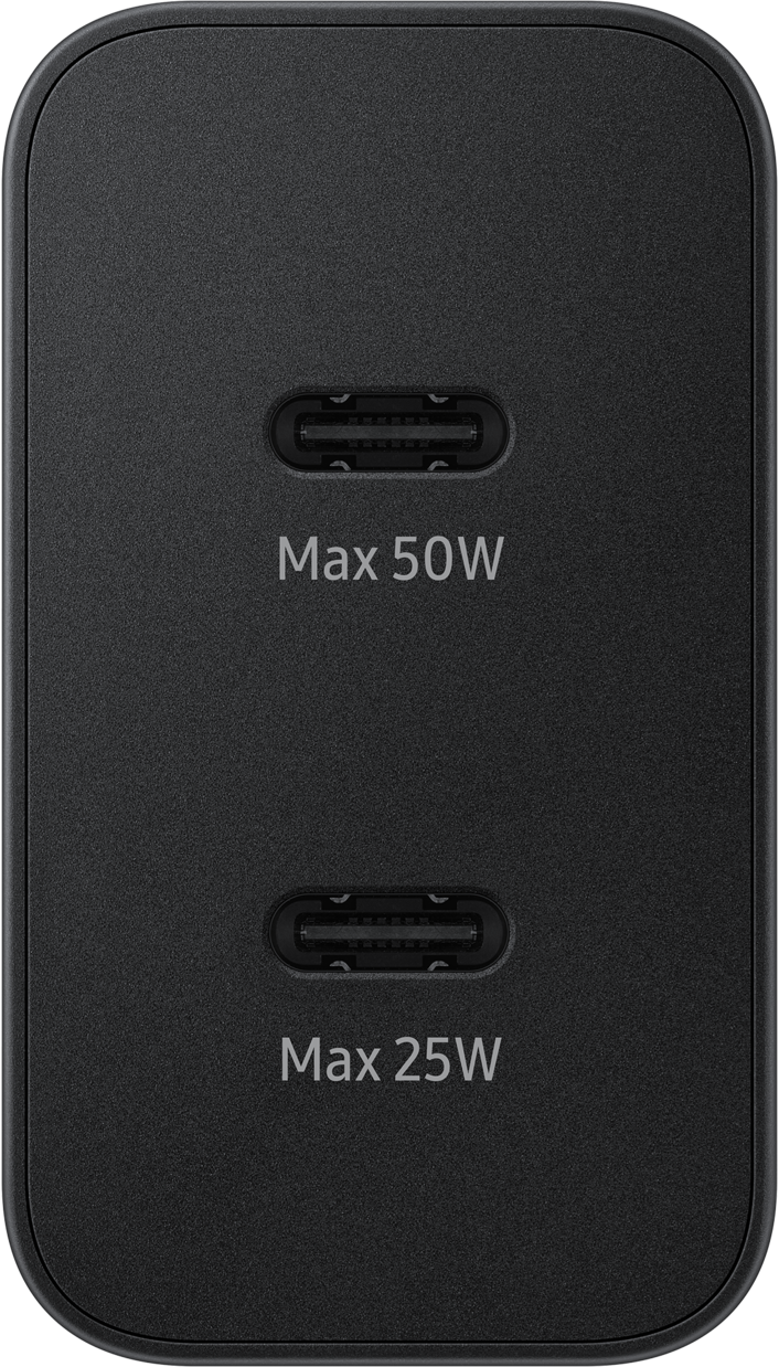 Network Charger With USB-C Cable Samsung, 50W, 3A, 2 x USB-C, Black EP-T5020XBEGEU