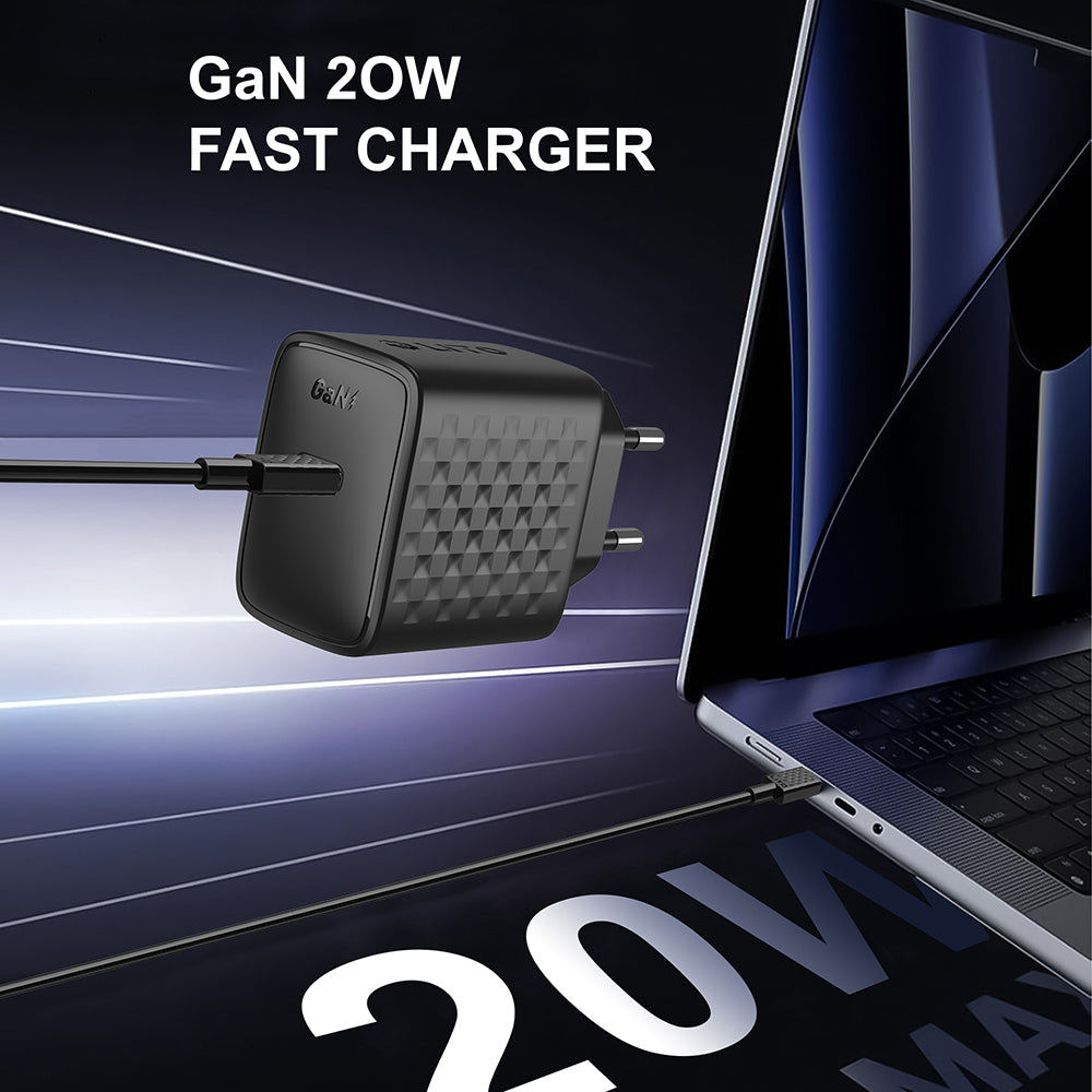 Network Charger with Lightning Cable Lito LC13L, 20W, 3A, 1 x USB-C, Black