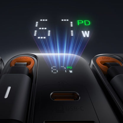 McDodo CH-4100 FreeGo Display Network Charger with USB-C Cable, 67W, 3.35A, 1 x USB-A - 1 x USB-C, Black