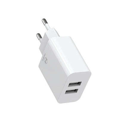 McDodo CH-6721 Network Charger with USB-C Cable Offer, 12W, 2.4A, 2 x USB-A, White