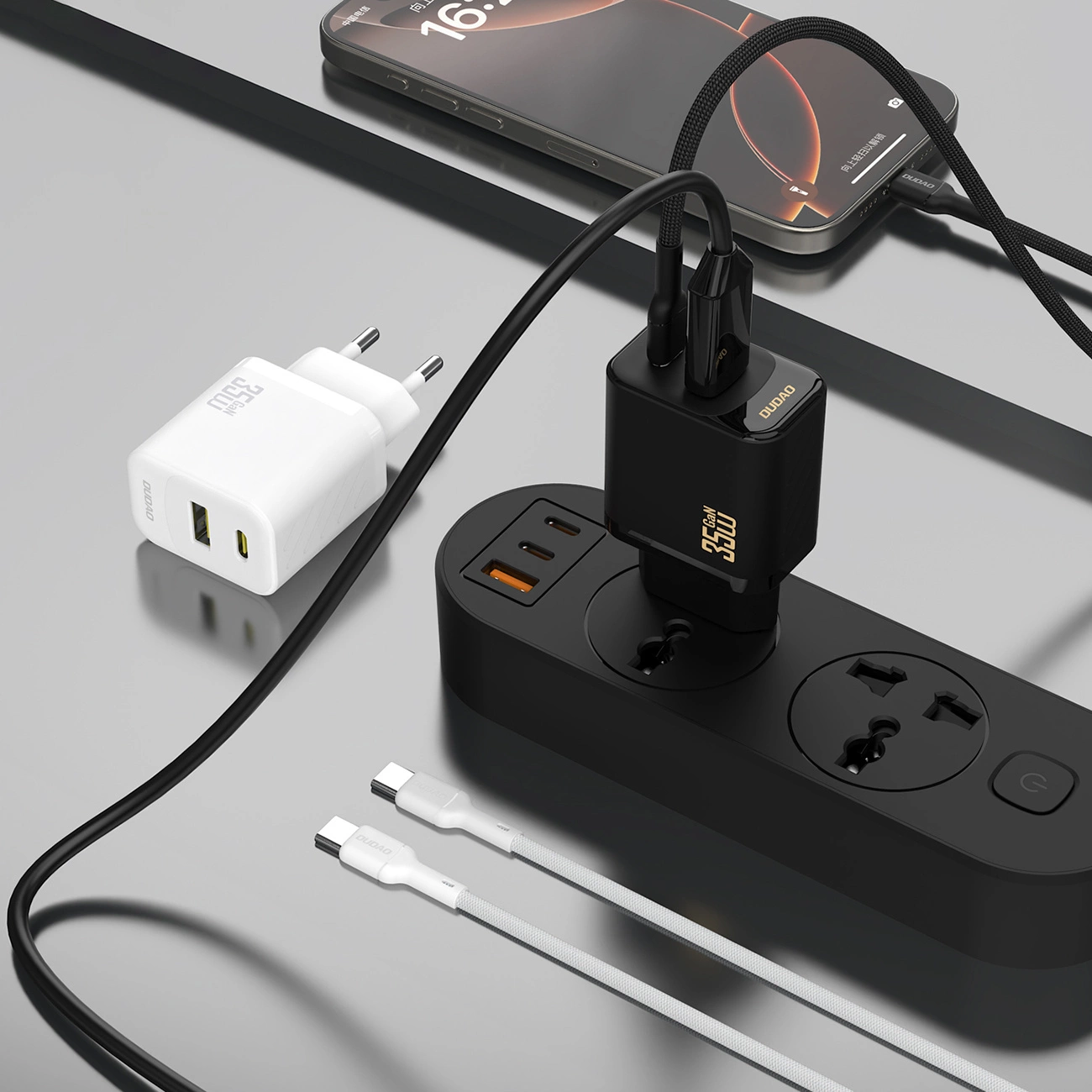 Dudao A27 Max Network Charger, 35W, 1 x USB-A - 1 x USB-C, White
