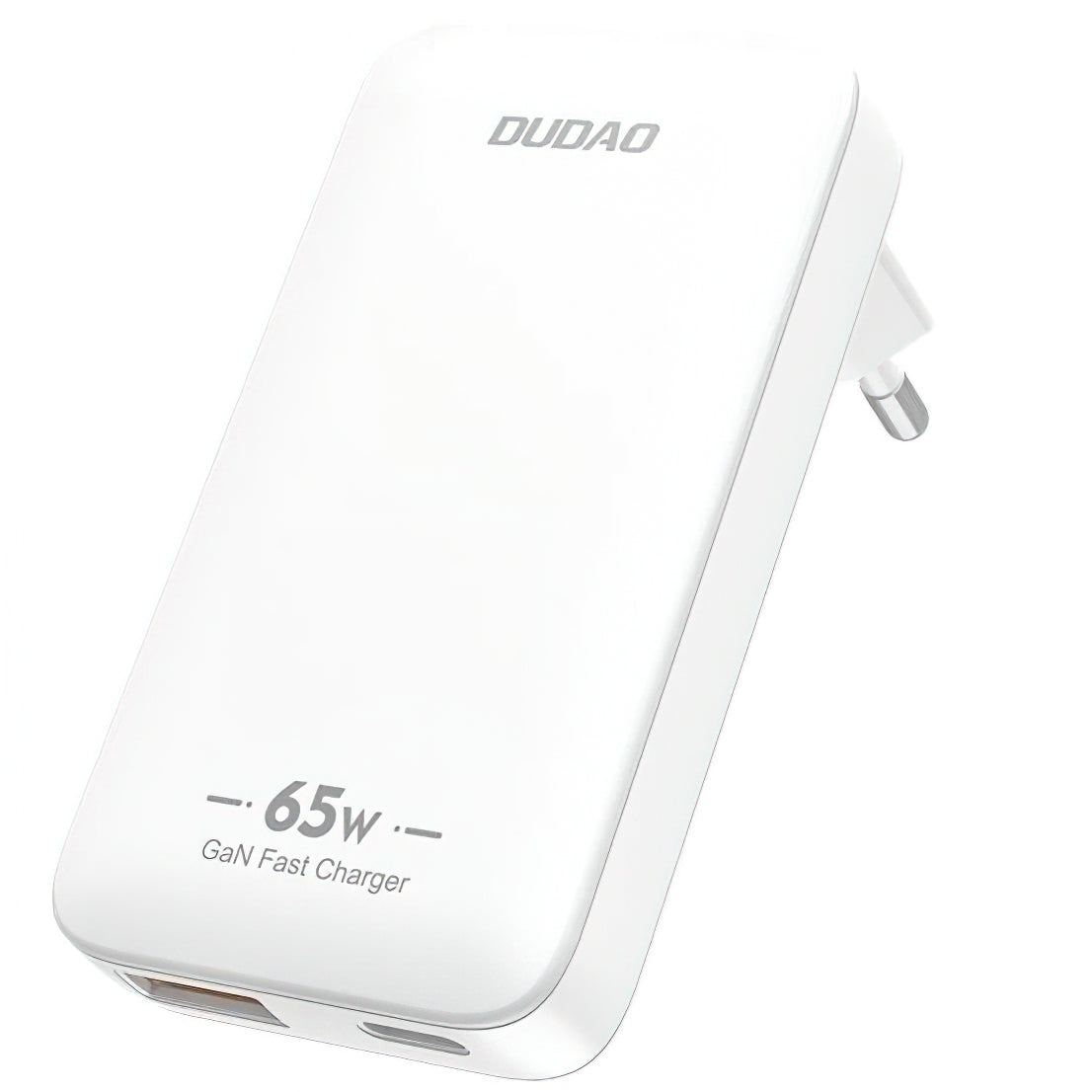 Dudao A65Q Travel Network Charger, 65W, 3.25A, 1 x USB-A - 1 x USB-C, White