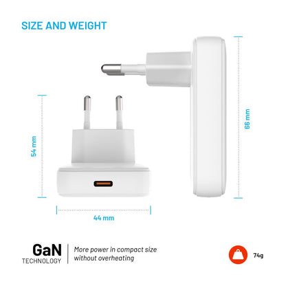 Fixed Network Charger, 30W, 3A, 1 x USB-C, White