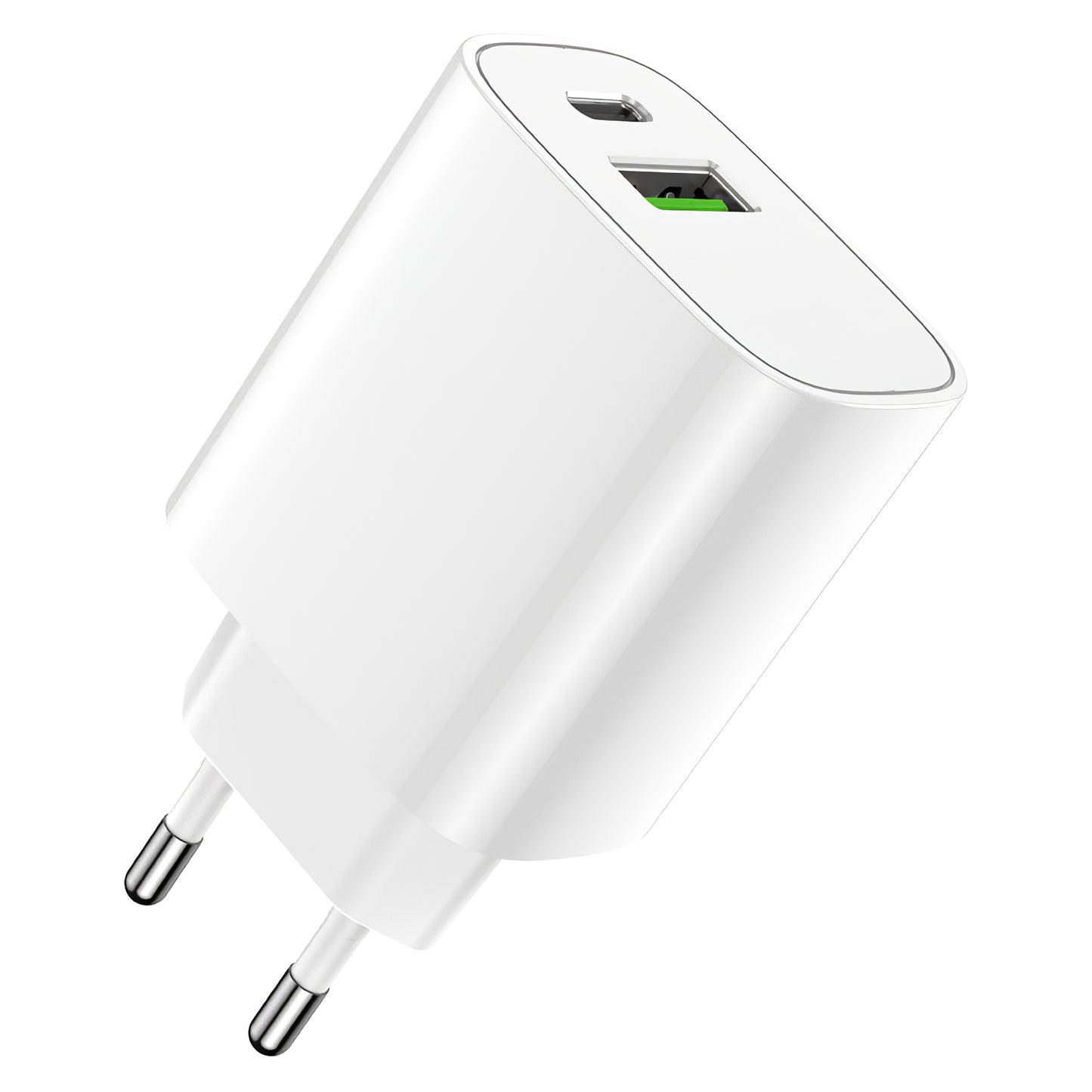 Forever LS-04 Power Adapter, 20W, 3A, 1 x USB-A - 1 x USB-C, White