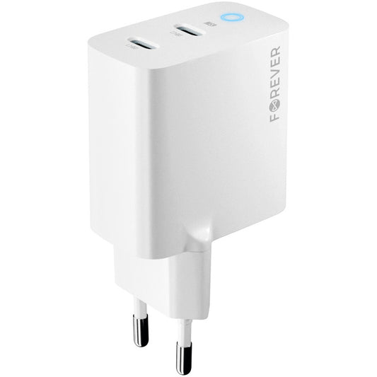 Forever Power Adapter TC-06-65CC, 65W, 3.25A, 2 x USB-C, White