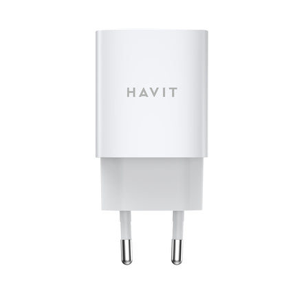 HAVIT UC45W Network Charger, 45W, 3A, 2 x USB-C, White