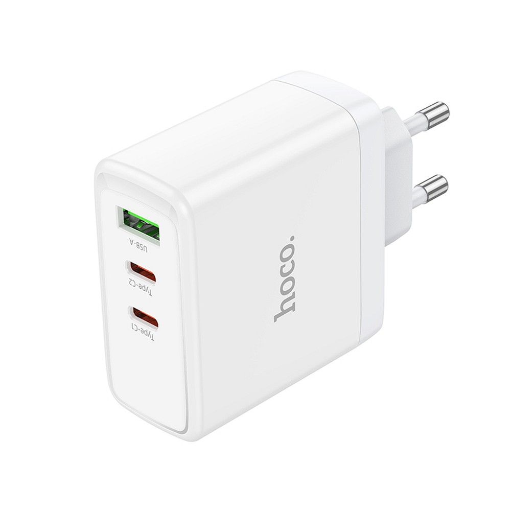 HOCO N30 Network Charger, 65W, 3.25A, 1 x USB-A - 2 x USB-C, White