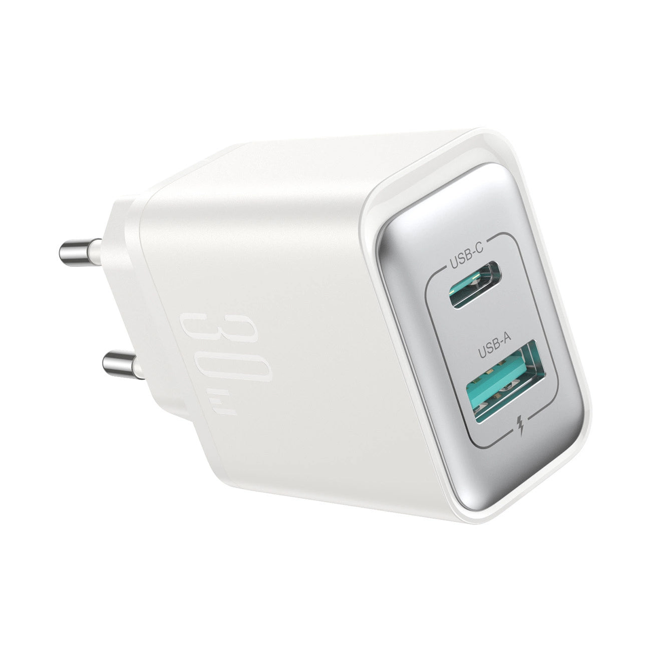 Joyroom JR-TCF15 Network Charger, 30W, 5A, 1 x USB-A - 1 x USB-C, White