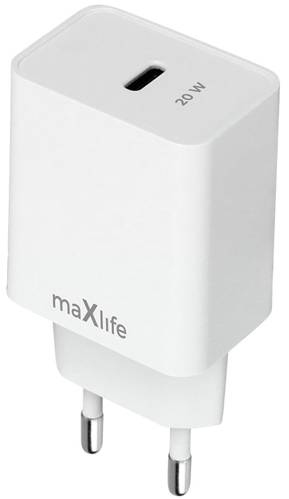 MaXlife MXTC-13-20C Network Charger, 20W, 3A, 1 x USB-C, White
