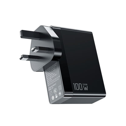 McDodo CH-8101 Pro Nuc AR Power Travel Network Charger, 100W, 5A, 1 x USB-A - 2 x USB-C, Black