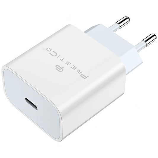 Prestico F8A Box Wall Charger, 20W, 3A, 1 x USB-C, White